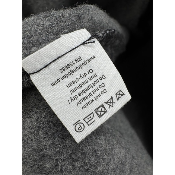 Gudrun Sjoden Wool Coat‎ Jacket Size L Angel Printed Gray Winter Cozy - Picture 11 of 13